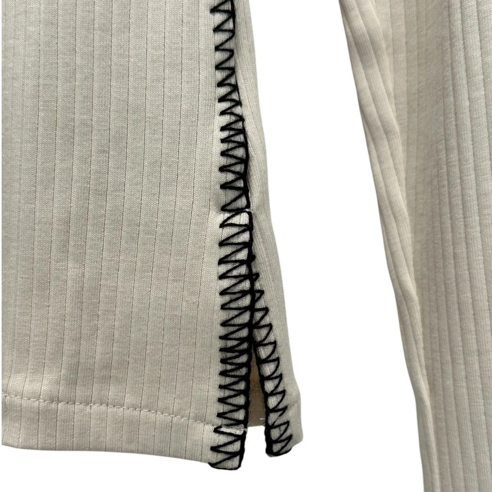 NEW J. CREW Premium rib turtleneck with whipstitch‎ trim in Natural Size Small